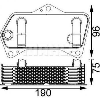 Radiador de aceite MAHLE ORIGINAL CLC 202 000S, tipo: enfriador de aceite para transmisión automática, características: diseño específico para optimizar la refrigeración del fluido de transmisión, alta resistencia a la corrosión y