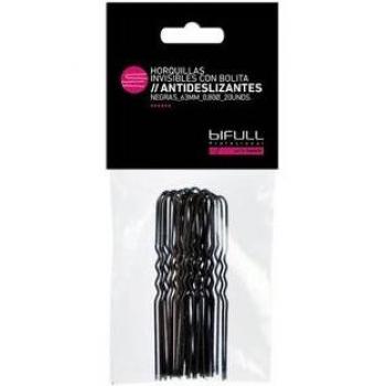 Horquillas Invisibles Antideslizantes Negras 63mm 20uds - Bifull