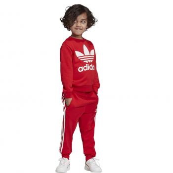 adidas Crew Set Tracksuit, Unisex niños, Scarlet/White, 6-7Y