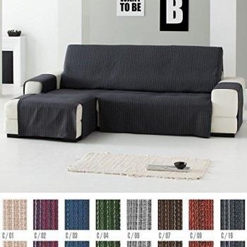 FUNDA CUBRE CHAISE LONGUE PRÁCTICA Modelo JARA, Color GRIS OSCURO