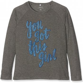 NAME IT Nithou Ls Top F Nmt, Camisa Manga Larga para Niños, Gris