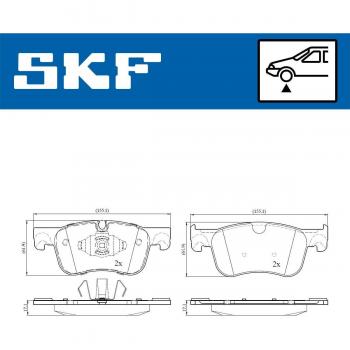 Pastillas de freno SKF VKBP 80086 - Juego completo, alta calidad, diseño optimizado para rendimiento y seguridad, incluye pastillas para ejes delantero o trasero, material compuesto para menor ruido y desgaste