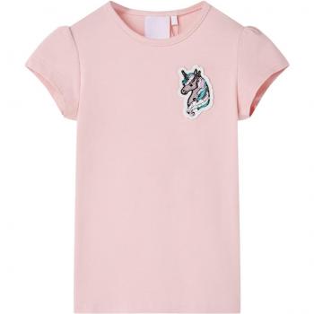 Camiseta infantil rosa claro 104