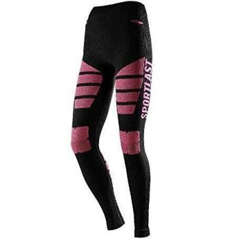 Sportlast MC105N Malla compresiva larga, Mujer, Negro/Coral, L