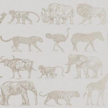 Boutique Safari Cream Beige Metallic Wallpaper 10m