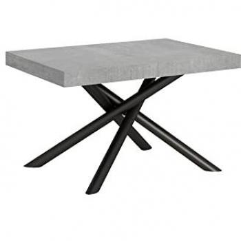 Mesa extensible Famas 90x130/234 cm cemento estructura antracita