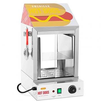 Máquina de perritos calientes Royal Catering - Capacidad para 100 salchichas y 25 panecillos - Potencia de 1.000 W