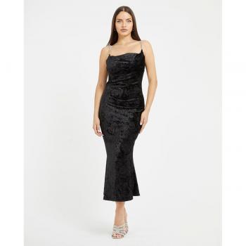 Vestido Lencero Midi De Terciopelo Satinado