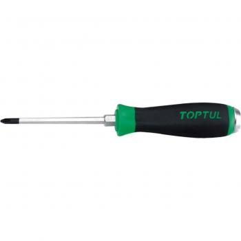 Destornillador TOPTUL FBGB0108, tipo: destornillador de precisión, características: mango ergonómico antideslizante, punta magnética, acero al cromo vanadio, diseño compacto para acceso en espacios redu