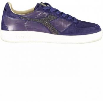 Diadora Blue Fabric Sneaker - EU36.5/US6.5, Sneakers, female, Blue, Size: 6 1/2 US Blue Crystal Embellished Sneakers with Contrast Sole