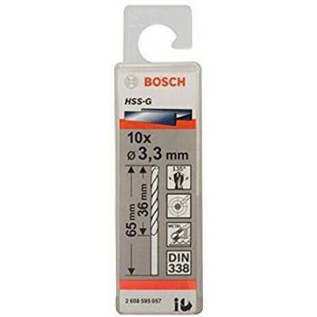Bosch 2 608 595 057 - Pack de 10 brocas para metal HSS-G, DIN 338
