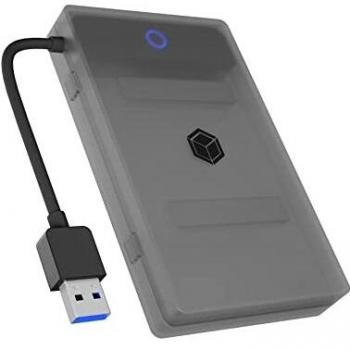 ICY BOX IB-AC603b-U3 Carcasa para Disco Duro/SSD, Color Antracita y Negro, Tamaño 2.5 Pulgadas, Adaptador SATA a USB 3.2 con Conector