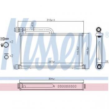 Intercambiador de calor NISSENS 70233 para calefacción interior