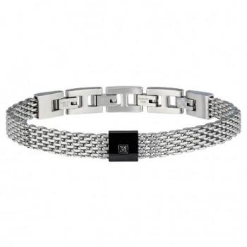 Pulsera de acero inoxidable para hombre Breil modelo TJ2955, con acabado pulido y mate, diseño moderno, cierre de seguridad, resistente al agua y detalles en relieve