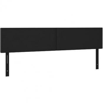 Cabeceros 2 unidades de cuero sintético negro 90x5x78/88 cm