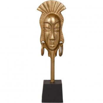 Figura Decorativa Africana 14,5 x 10,5 x 50 cm Negro Dorado