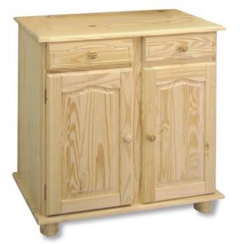 Aparador Canet 2 Puertas y 2 Cajones de Pino Macizo Sin Barnizar - Medidas: 86x88x42 cm