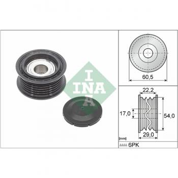 Polea tensora/guía, correa trapezoidal INA 532 0854 10 / Polea inversión / guía, correa poli V INA 532 0854 10