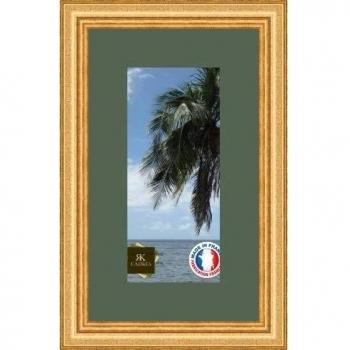 Marco de fotos de pared 15 x 33 x 33 x 15 marco de plata moderno, 2,3 cm de longitud, de madera, madera, Or-42, Passe-Partout Vert foret