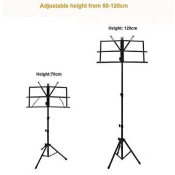 Itian Atril para Partituras Plegable, Atril para Partituras Orquestrales, Soporte para Partituras de Metálico, Ajustable Altura 50 cm - 120 cm