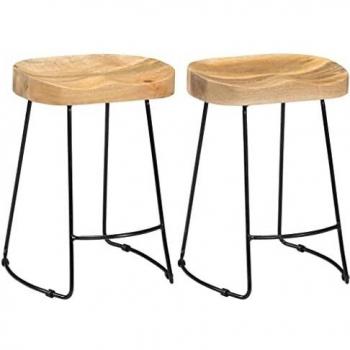 vidaXL Gavin Bar Stools 2 pcs Solid Mango Wood