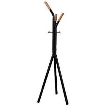 Perchero moderno Alain en acero negro 178 cm, dimensiones 20x90x4 cm
