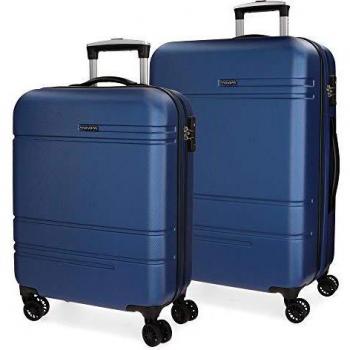 Movom Galaxy Juego de maletas Azul 55/69 cms Rígida ABS Cierre TSA 108L 4 Ruedas Dobles Equipaje de Mano