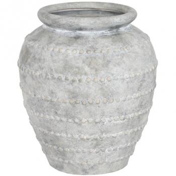 Jarrón Home ESPRIT Gris claro Terracota Oriental 54 x 54 x 60 cm