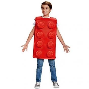 LEGO DISK66145L - Disfraz de ladrillo para niños, diseño icónico de bloques de construcción rojos, para niños, pequeño
