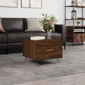 Mesa de centro vidaXL de madera de ingeniería 50x50x40 cm en color blanco, negro y roble marrón, adecuada para salón, comedor o como mesa auxiliar