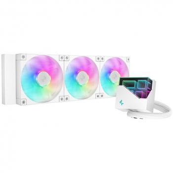 Disipador de refrigeración líquida Deepcool LT360 White ARGB - Radiador de 360 mm, iluminación RGB direccionable, bomba silenciosa, compatibilidad con múltiples sockets de CPU, ventiladores de alto rendimiento