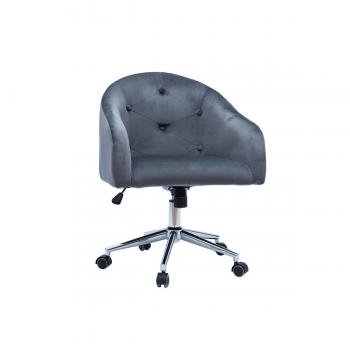 Sillón de escritorio terciopelo gris oscuro Sharon