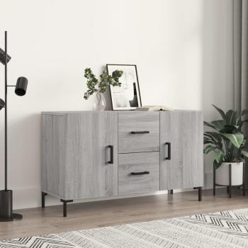 Aparador de madera de ingeniería 100x36x60 cm en color gris Sonoma, mueble de almacenaje para salón, buffet y armario auxiliar