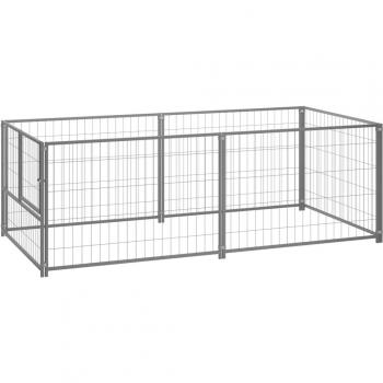 vidaXL Dog Kennel Silver 200x100x70 cm Steel