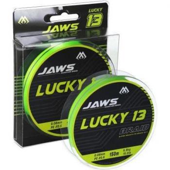 Mikado Línea Trenzada Jaws Lucky 13 0.08mm/6.8Kg/150M Fluo Verde