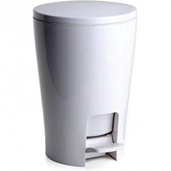 Tatay Papelera Baño con Pedal Diabolo, 5L de Capacidad, de Polipropileno, Interior Extraíble, Libre de BPA, Color Blanco, Medidas 19 x 21 x 28.2 cm
