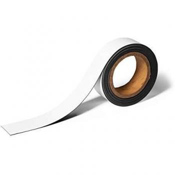 Durable 170902 Cinta de marcar magnética, 5m x 40mm, puede ser cortada a cualquier tamaño, blanca