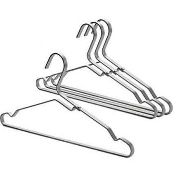 Brabantia Perchas, Set de 4, Aluminio, Plata, Normal, 4