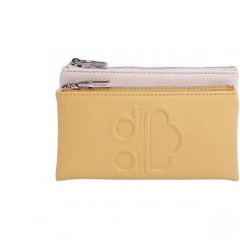 Monedero para mujer Don Algodón color amarillo con cremallera
