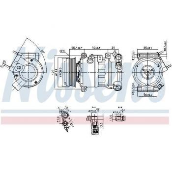 Compresor de aire acondicionado NISSENS 890599, tipo: compresor, características: alta eficiencia, diseño compacto, fácil instalación, compatible con múltiples modelos de vehículos