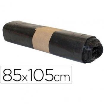 Bolsa basura industrial biznaga negra 85x105cm galga 120 rollo de 10 unidades