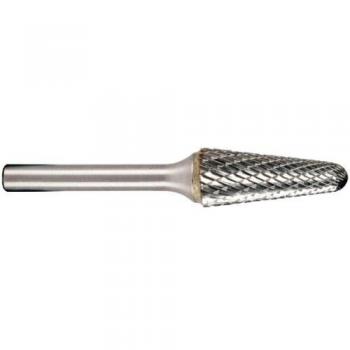 Metabo 628401000 628401000-Fresa cónica con Cabeza esférica dentado en Cruz 6 x 50 mm Longitud Trabajo 18 mm vástago de 6 mm, 0 V, Negro, Size