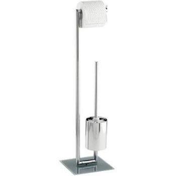 Wenko 17773100 Juego de pie para el WC Style, Acero, 19 x 73 x 19 cm, Cromo