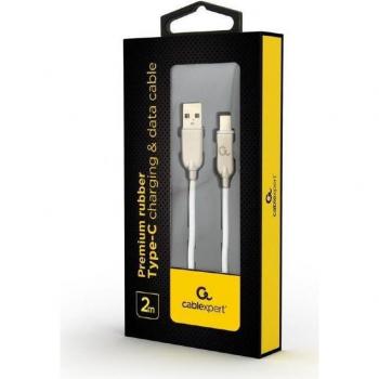 Cable USB-C a USB-C Gembird de 2 metros en color blanco