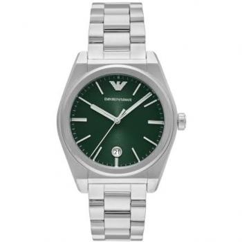 Reloj de hombre Emporio Armani AR11621 con función de fecha, diseño elegante y moderno, caja de acero inoxidable, correa de piel, resistencia al agua hasta 50 metros, movimiento de cuarzo