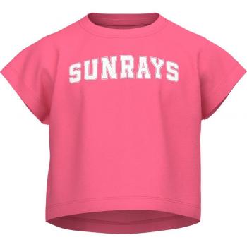 Name It Kids Vilma Girl's Crop T-Shirt with Sunrays Design