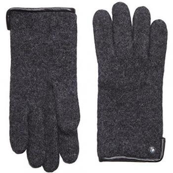 Guantes de Lana Filtrada con Piel Roeckl para Mujer, Color Antracita, Talla 7.5