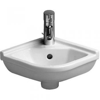 Duravit Starck 3 Corner Hand Wash Basin 44x38.5cm White with Overflow and Single Faucet Hole