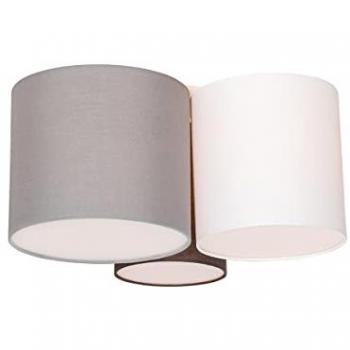 Plafón textil moderno Multidrum 3 luces blanco, gris y marrón
