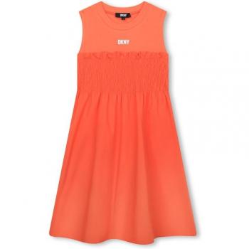 DKNY - Vestido de niña sin mangas con nido de abeja D60111
